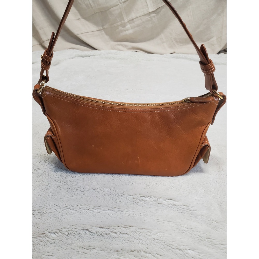 Vintage Lauren Ralph Lauren Tan Leather Hobo Shoulder Bag Purse Y2K Classic Boho